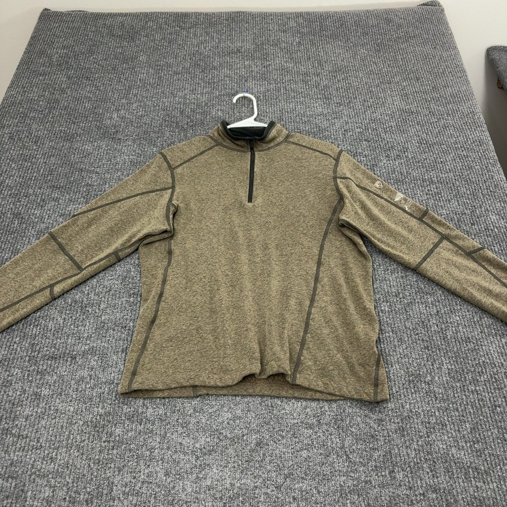 Kuhl Pullover Mens M Brown Acrylic Polyester Quarter Zip Mock Neck Gorpcore